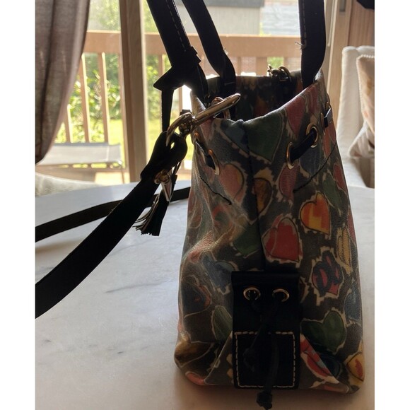 DOONEY & BOURKE Vintage Y2K Multicolored Logo Tassel Tote Handbag Purse Logo - Picture 7 of 16